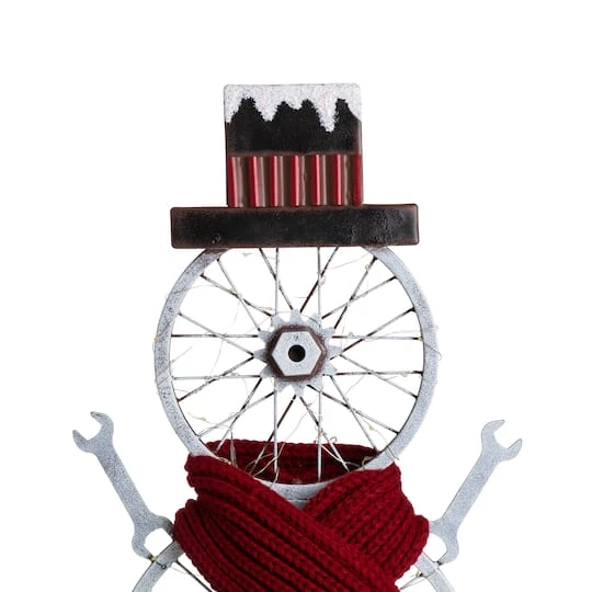 Glitzhome® 34" Lighted LED Metal Snowman Porch Décor 10 Glitzhome® 34" Lighted LED Metal Snowman Porch Décor - Image 8