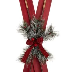 Glitzhome® 35" Red Wooden & Galvanized Ski Porch Décor 18 Glitzhome® 35" Red Wooden & Galvanized Ski Porch Décor -Michaels X-Mas Decor D479466S 7