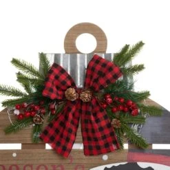 Glitzhome® 30" Lighted Round Wooden Snowman Porch Décor With Timer -Michaels X-Mas Decor D479470S 7