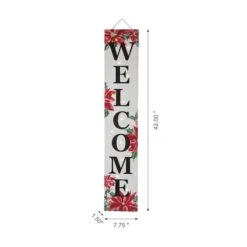 Glitzhome® 42" Lighted Wooden Poinsettia WELCOME Porch Sign -Michaels X-Mas Decor D479471S 5