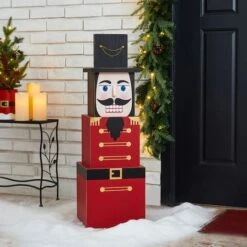 Glitzhome® 36" Wooden Block Nutcracker Porch Décor -Michaels X-Mas Decor D479475S 2