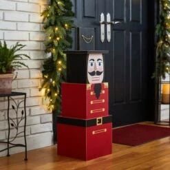 Glitzhome® 36" Wooden Block Nutcracker Porch Décor -Michaels X-Mas Decor D479475S 3