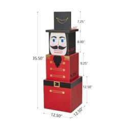 Glitzhome® 36" Wooden Block Nutcracker Porch Décor -Michaels X-Mas Decor D479475S 6