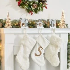 Glitzhome® 7" Galvanized House Stocking Holder Set -Michaels X-Mas Decor D479498S 2