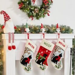 Glitzhome® 7" Gnomes Stocking Holder Set 14 Glitzhome® 7" Gnomes Stocking Holder Set -Michaels X-Mas Decor D479499S 3