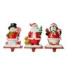 Glitzhome® 7" Santa, Snowman & Penguin Stocking Holder Set -Michaels X-Mas Decor D479500S 1