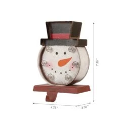 Glitzhome® 7" Marquee LED Snowman Head Stocking Holder Set -Michaels X-Mas Decor D479503S 5