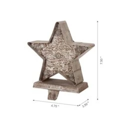 Glitzhome® 8" Marquee LED Star Wooden & Metal Stocking Holder Set -Michaels X-Mas Decor D479504S 5