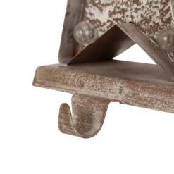 Glitzhome® 8" Marquee LED Star Wooden & Metal Stocking Holder Set -Michaels X-Mas Decor D479504S 6