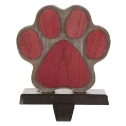 Glitzhome® Paw Print Christmas Stocking Holder Set -Michaels X-Mas Decor D479511S 4
