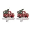 Glitzhome® Red Truck Stocking Holder Set 2 Glitzhome® Red Truck Stocking Holder Set -Michaels X-Mas Decor D479513S 1