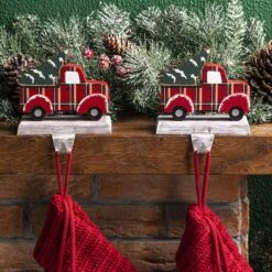 Glitzhome® Red Truck Stocking Holder Set 12 Glitzhome® Red Truck Stocking Holder Set -Michaels X-Mas Decor D479513S 2