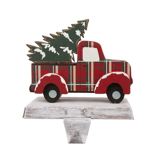 Glitzhome® Red Truck Stocking Holder Set 7 Glitzhome® Red Truck Stocking Holder Set - Image 5