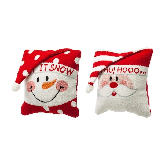 Glitzhome® Hooked 3D Santa & Snowman Throw Pillow Set 10 Glitzhome® Hooked 3D Santa & Snowman Throw Pillow Set - Image 8