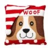Glitzhome® Hooked 3D Woof Throw Pillow -Michaels X-Mas Decor D479537S 1