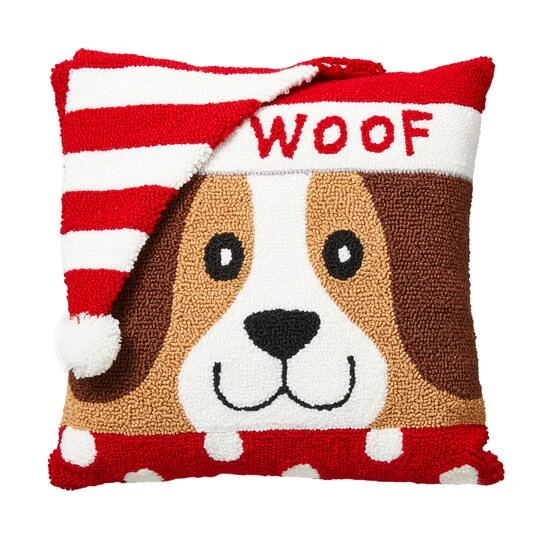 Glitzhome® Hooked 3D Woof Throw Pillow 3 Glitzhome® Hooked 3D Woof Throw Pillow