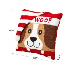Glitzhome® Hooked 3D Woof Throw Pillow 15 Glitzhome® Hooked 3D Woof Throw Pillow -Michaels X-Mas Decor D479537S 4