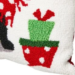 Glitzhome® Hooked Christmas Dog & Cat Throw Pillow Set -Michaels X-Mas Decor D479539S 8
