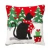 Glitzhome® Hooked Christmas Cat Throw Pillow -Michaels X-Mas Decor D479540S 1