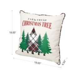 Glitzhome® Farm Fresh Heavy Cotton Christmas Tree Throw Pillow -Michaels X-Mas Decor D479543S 4