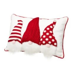 Glitzhome® 3D Heavy Cotton Knitted Gnome Throw Pillow -Michaels X-Mas Decor D479544S 5