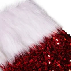 Glitzhome® 21" Red Sequin Stocking, Set Of 2 -Michaels X-Mas Decor D479582S 6