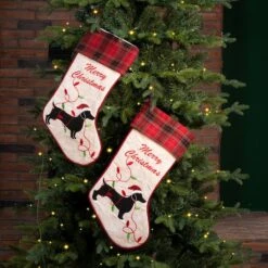 Glitzhome® 21" Merry Christmas Dachshund Stocking, Set Of 2 13 Glitzhome® 21" Merry Christmas Dachshund Stocking, Set Of 2 -Michaels X-Mas Decor D479584S 2