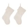 Glitzhome® 21" White Plush Stocking, Set Of 2 -Michaels X-Mas Decor D479592S 1