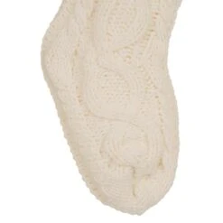 Glitzhome® 24" White Knitted Polyester Christmas Stocking With Pom Pom, 2ct. -Michaels X-Mas Decor D479601S 6