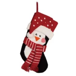 Glitzhome® 19" Penguin & Reindeer Hooked Stocking Set -Michaels X-Mas Decor D479609S 5