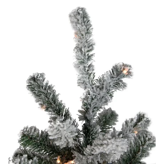 Northlight 7.5ft. Pre-Lit Full Flocked Natural Emerald Artificial Christmas Tree, Clear Lights 5 Northlight 7.5ft. Pre-Lit Full Flocked Natural Emerald Artificial Christmas Tree, Clear Lights - Image 3