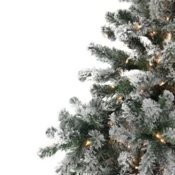 Northlight 7.5ft. Pre-Lit Full Flocked Natural Emerald Artificial Christmas Tree, Clear Lights 11 Northlight 7.5ft. Pre-Lit Full Flocked Natural Emerald Artificial Christmas Tree, Clear Lights -Michaels X-Mas Decor D489955S 3