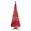 Northlight 6ft. Pre-Lit Red Tinsel Artificial Pop-Up Christmas Tree, Clear Lights -Michaels X-Mas Decor D489968S 1