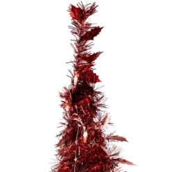 Northlight 6ft. Pre-Lit Red Tinsel Artificial Pop-Up Christmas Tree, Clear Lights 21 Northlight 6ft. Pre-Lit Red Tinsel Artificial Pop-Up Christmas Tree, Clear Lights -Michaels X-Mas Decor D489968S 14