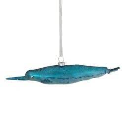Northlight Blue Glitter Pipefish Glass Ornament -Michaels X-Mas Decor D491052S 1 1
