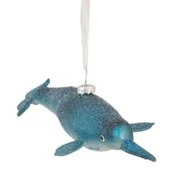 Northlight Blue Glitter Pipefish Glass Ornament -Michaels X-Mas Decor D491052S 13