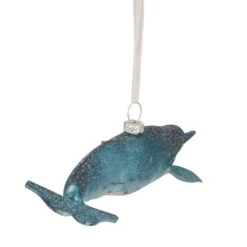 Northlight Blue Glitter Pipefish Glass Ornament -Michaels X-Mas Decor D491052S 3