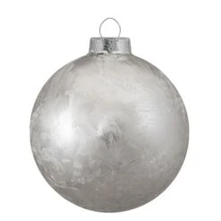Northlight 4ct. Silver & Clear 2-Finish Glass Ball Ornaments -Michaels X-Mas Decor D491056S 13