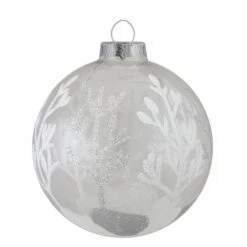 Northlight 4ct. Silver & Clear 2-Finish Glass Ball Ornaments -Michaels X-Mas Decor D491056S 14