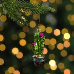 Northlight Green And Pink Potted Cactus Glass Ornament -Michaels X-Mas Decor D491059S 12