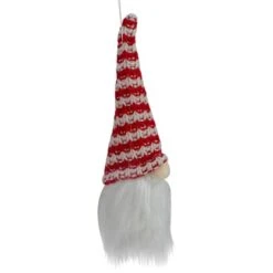 Northlight 8" Red & White Knit Gnome Head LED Ornament -Michaels X-Mas Decor D491068S 2