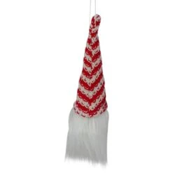 Northlight 8" Red & White Knit Gnome Head LED Ornament -Michaels X-Mas Decor D491068S 3