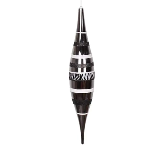 22" Black & White Diva Safari Zebra Stripes Christmas Ornament 4 22" Black & White Diva Safari Zebra Stripes Christmas Ornament - Image 2