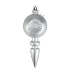 4ct. 7.5" Matte Silver Retro Reflector Shatterproof Christmas Finial Ornaments 6 4ct. 7.5" Matte Silver Retro Reflector Shatterproof Christmas Finial Ornaments -Michaels X-Mas Decor D491079S 1 1