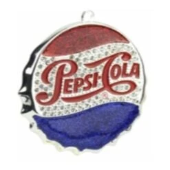 Northlight 3" Sequined & Glitter Blue & Red "PEPSI COLA" Bottle Cap Logo Christmas Ornament -Michaels X-Mas Decor D491086S 13