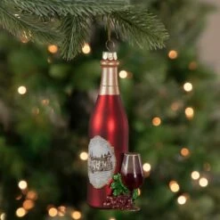 Northlight 6" Matte Red Wine Country Glass Bottle Christmas Ornament 20 Northlight 6" Matte Red Wine Country Glass Bottle Christmas Ornament -Michaels X-Mas Decor D491087S 12