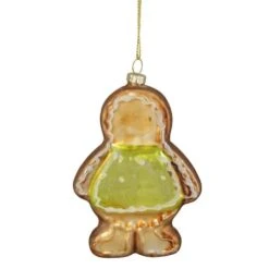 Northlight 4.5" Bronze & Brown Glass Gingerbread Christmas Ornament -Michaels X-Mas Decor D491094S 4