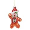 Northlight 5" Gingerbread Man With Santa Hat Hanging Glass Christmas Ornament -Michaels X-Mas Decor D491096S 1