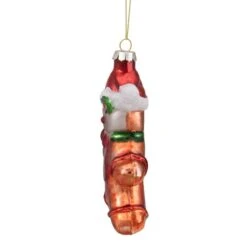 Northlight 5" Gingerbread Man With Santa Hat Hanging Glass Christmas Ornament 12 Northlight 5" Gingerbread Man With Santa Hat Hanging Glass Christmas Ornament -Michaels X-Mas Decor D491096S 4