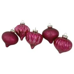 Northlight 12ct. 3" Glitter & Matte Magenta Pink Finial & Glass Ball Christmas Ornaments 9 Northlight 12ct. 3" Glitter & Matte Magenta Pink Finial & Glass Ball Christmas Ornaments -Michaels X-Mas Decor D491101S 2